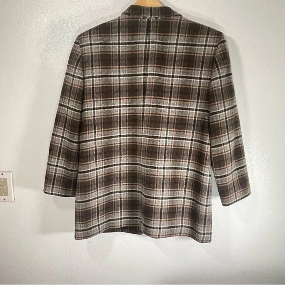 Pendleton womens medium Originals Plaid Blazer Jacket Wool W Brown & Beige